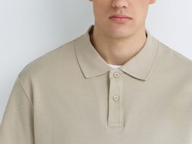 Поло с имитацией второго слоя, Бежевый