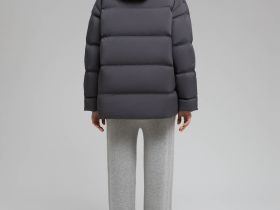 Удлиненный пуховик с натуральным пухом и термостежкой