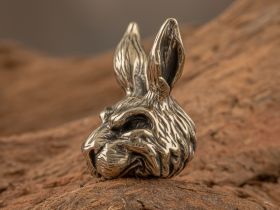 Бусина для темляка Злой кролик, мельхиор