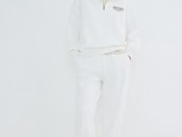 Толстовка с воротником-стойкой на молнии, Белый