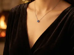 Колье из серебра с сапфиром э0677кл02220890