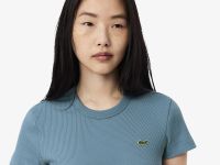 Женская футболка Lacoste приталенного кроя из хлопка в рубчик