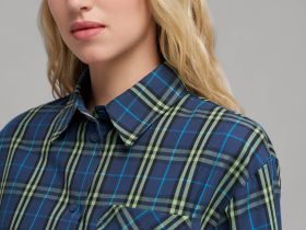 Свободная рубашка в клетку из твила