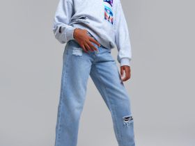 Брюки текстильные джинсовые для девочек