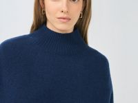 Свитер из мягкой пряжи с шерстью, Синий