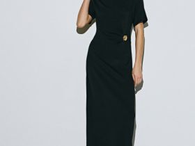 Платье-футболка с декором, Черный