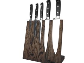Подставка для ножей магнитная Woodinhome KS002LSOB, дуб, коричневый