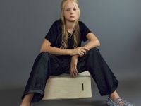 Джинсы Straight с люрексом для девочек, Черный