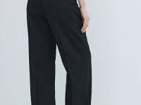Прямые брюки с эластичным поясом, Черный