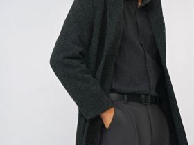 Однобортное пальто, Серый