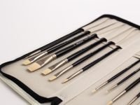 Набор кистей синтетика Малевичъ "Тициан" 12 шт в пенале, бежевый