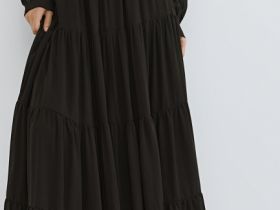 Юбка макси из шифона, Коричневый