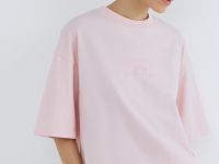 Футболка оверсайз с вышивкой, Розовый