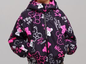 Куртка текстильная с полиуретановым покрытием для девочек (ветровка)