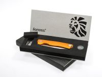 Нож складной LionSteel ROK A OB, сталь Black (Mil Spec) Finish Bhler M390, рукоять алюминий, оранжевый