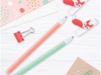 Ручка гелевая стираемая MESHU "Сute Fox" 0,5 мм, синяя, корпус ассорти