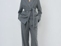 Жакет с поясом, Серый