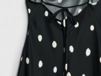 Платье в горох с открытой спиной, Черный