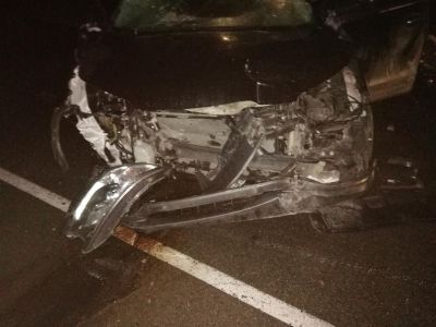 В Алдане автомобиль налетел на ограждение моста, где идет реконструкция