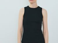 Базовая майка в рубчик, Черный