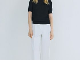 Ажурный джемпер с коротким рукавом, Черный