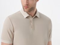 Поло из шелковистого пике, Бежевый