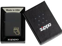 Зажигалка ZIPPO Fire Heart с покрытием Black Matte, латунь/сталь, черная, матовая