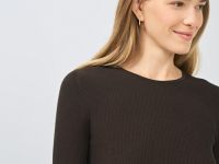 Приталенный джемпер с люрексом, Коричневый