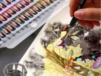 Набор карандашей акварельных Brutfuner 180 цв., деревянные, заточенные, в пластиковом чемодане на кн