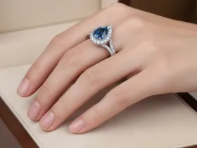 Кольцо из белого золота с сапфиром э4758кц08220602