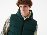 Мужской утеплённый стёганый жилет Lacoste с капюшоном