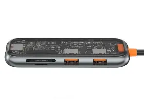 Адаптер Wiwu Cyber 5 в 1 HUB USB-C на 3xUSB3.0/TF/SD (Space Gray)