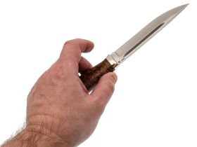 Нож Финка Дол, сталь, N690, рукоять карельская береза