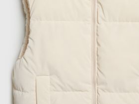 Утеплённый двусторонний жилет для девочек, Бежевый