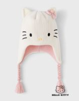 Утеплённая шапка-ушанка с бантом и вышивкой Hello Kitty для девочки Глория Джинс