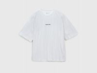 Футболка из жатой ткани с принтом, Белый