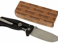 Нож складной LionSteel SR2A BS Mini, сталь Uddeholm Sleipner® Satin Finish, рукоять алюминий (Solid®), чёрный