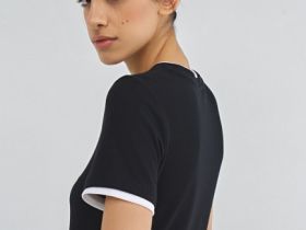 Футболка с контрастной окантовкой, Черный