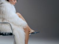 Шуба из искусственного меха, Бежевый