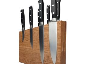 Подставка настольная магнитная для 8 ножей Woodinhome KS004SON, дуб