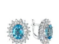Серьги из белого золота с топазами э4771сг03210405
