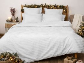 Постельное белье Белый, страйп-сатин 40961-1