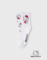 Белые носки в рубчик с принтом Hello Kitty 2 пары Глория Джинс