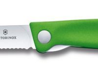 Складной нож для овощей VICTORINOX SwissClassic, 11 см с волнистой заточкой, зелёный