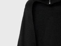 Шарф с воротником на молнии, Черный