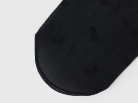 Колготки с узором в виде сердечек, 40 DEN, Черный