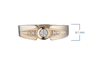 Классическое кольцо из красного золота с бриллиантами э0201кц03081600