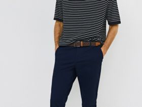 Базовые брюки-чиносы из твила, Синий