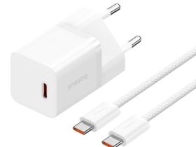 Сетевое зарядное устройство Baseus GaN Charger 30W Type-C/кабель Type-C- Type-C 100см (P10110902213-00) (белый)