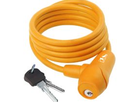 Велозамок M-wave ACME, комплект ключей, трос 8x1500 мм (розовый)